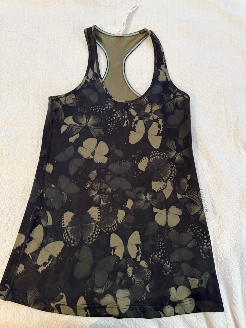 lululemon athletica Black & Olive Butterfly Racerback Tank